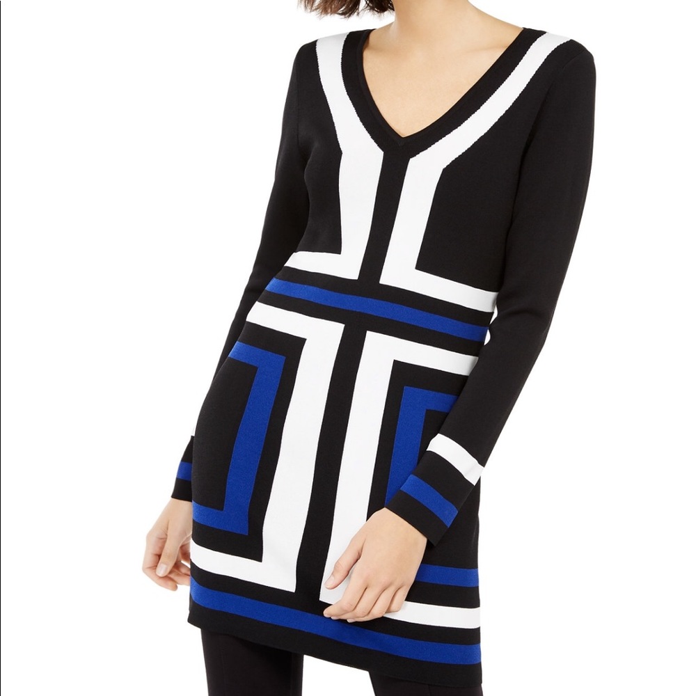 Inc colorblocked tunic sweater